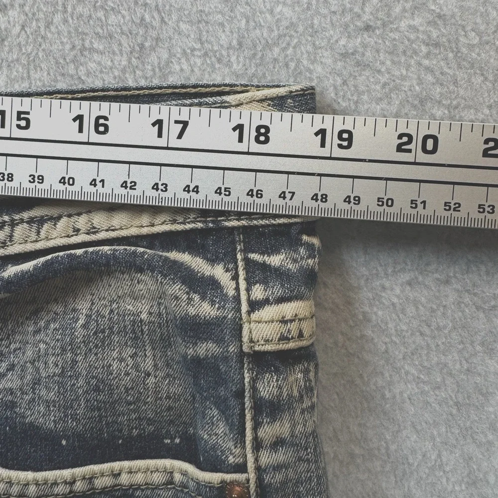 Vintage Y2K Brock Jeans Baggy Distressed Acid Washed Cropped Denim Hip Hop SZ 38